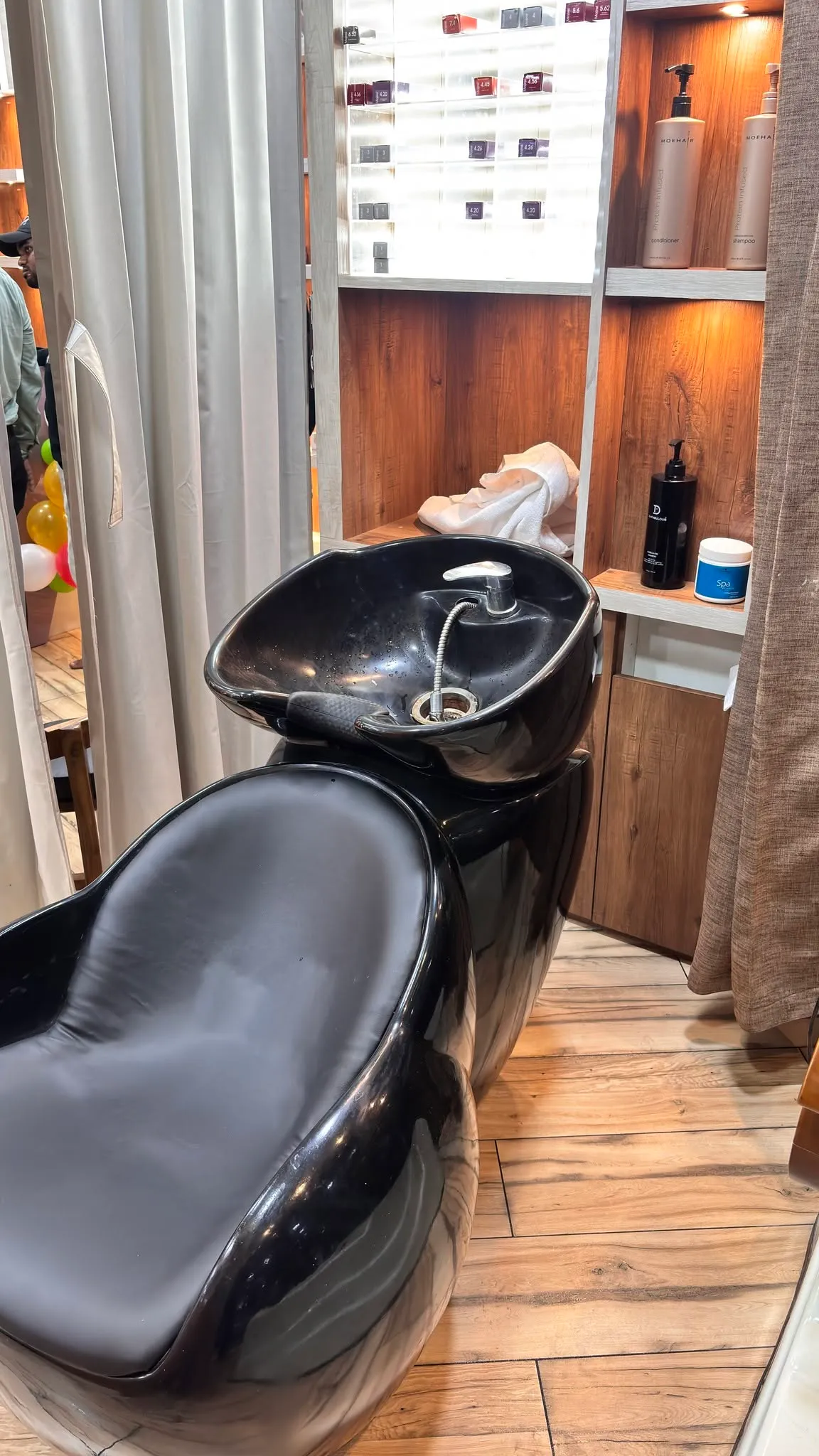 Hair styling station at GreenLand Salon