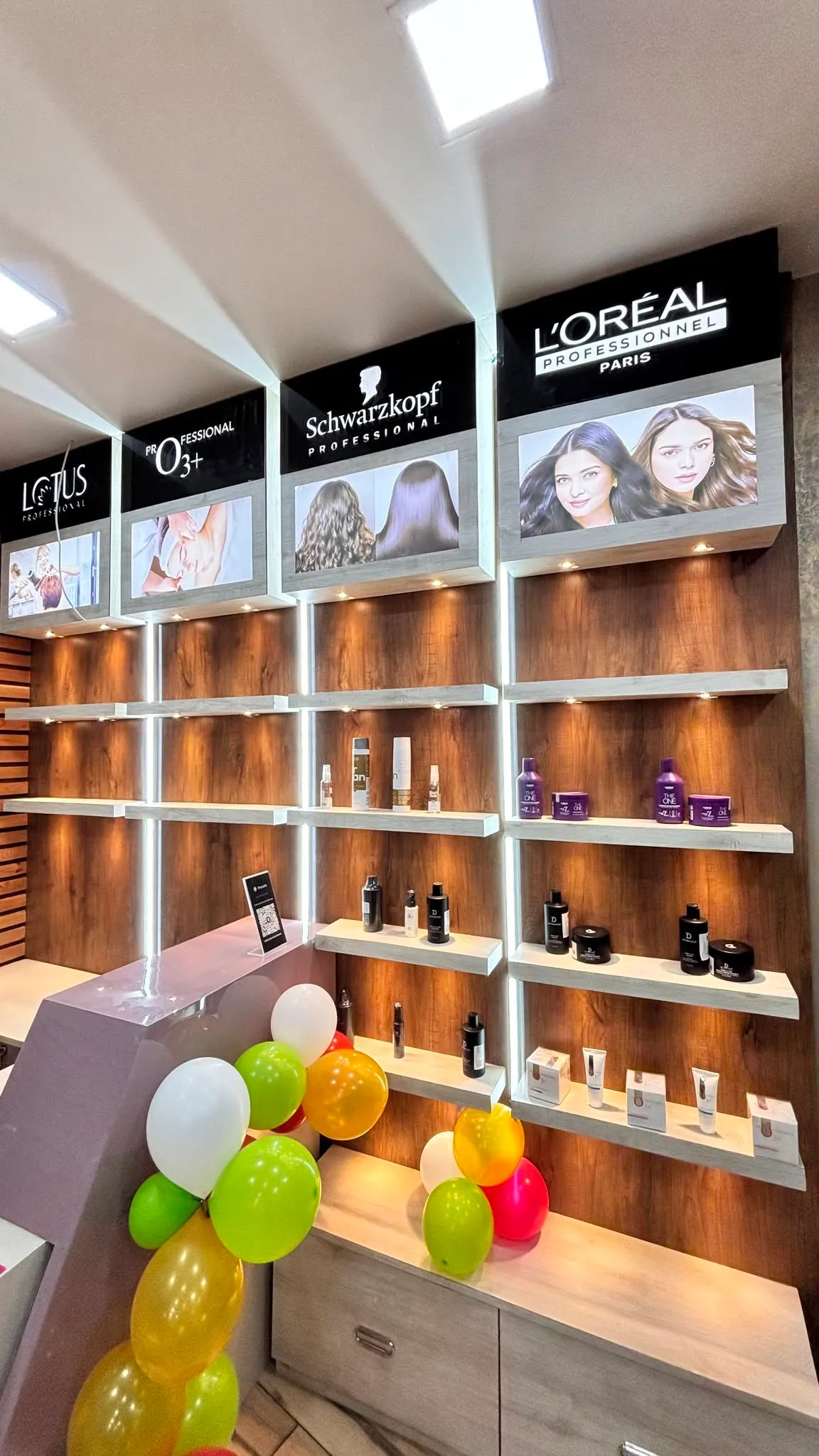 GreenLand Salon & Spa Balasore — professional hair product shelf
