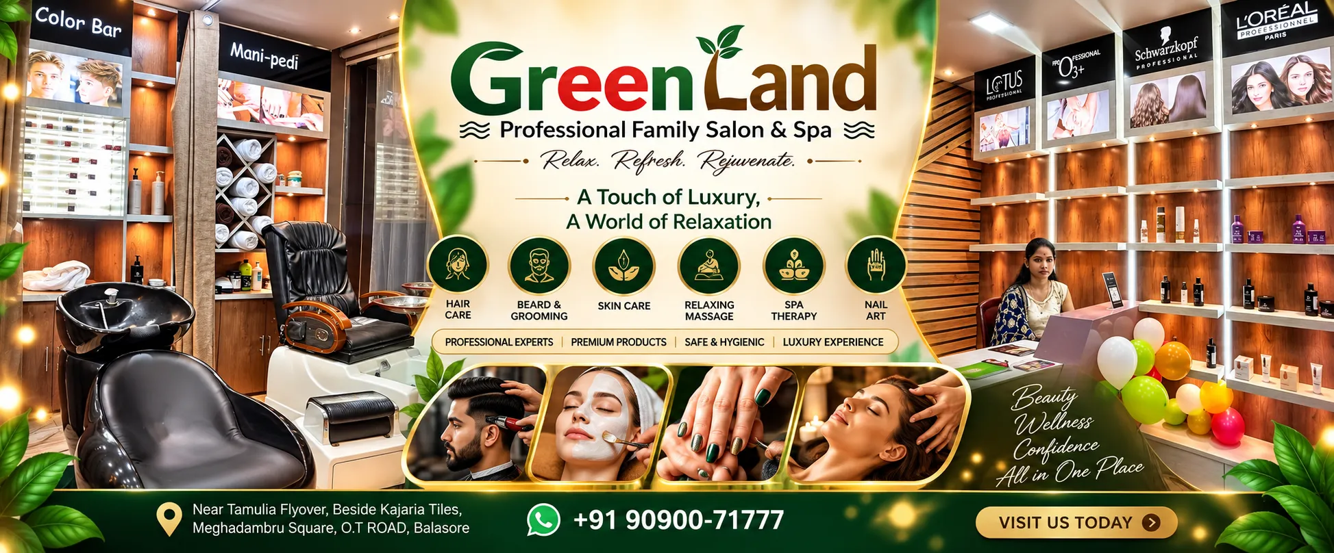 GreenLand Salon & Spa interior and salon experience in Balasore